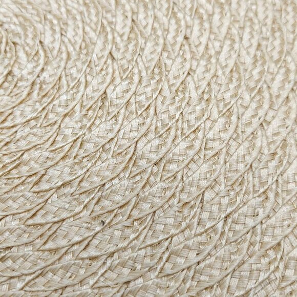 Light Tan Brown Woven Summer Round Placemat Set of 4 Braided Table Mats 15" - Picture 5 of 8